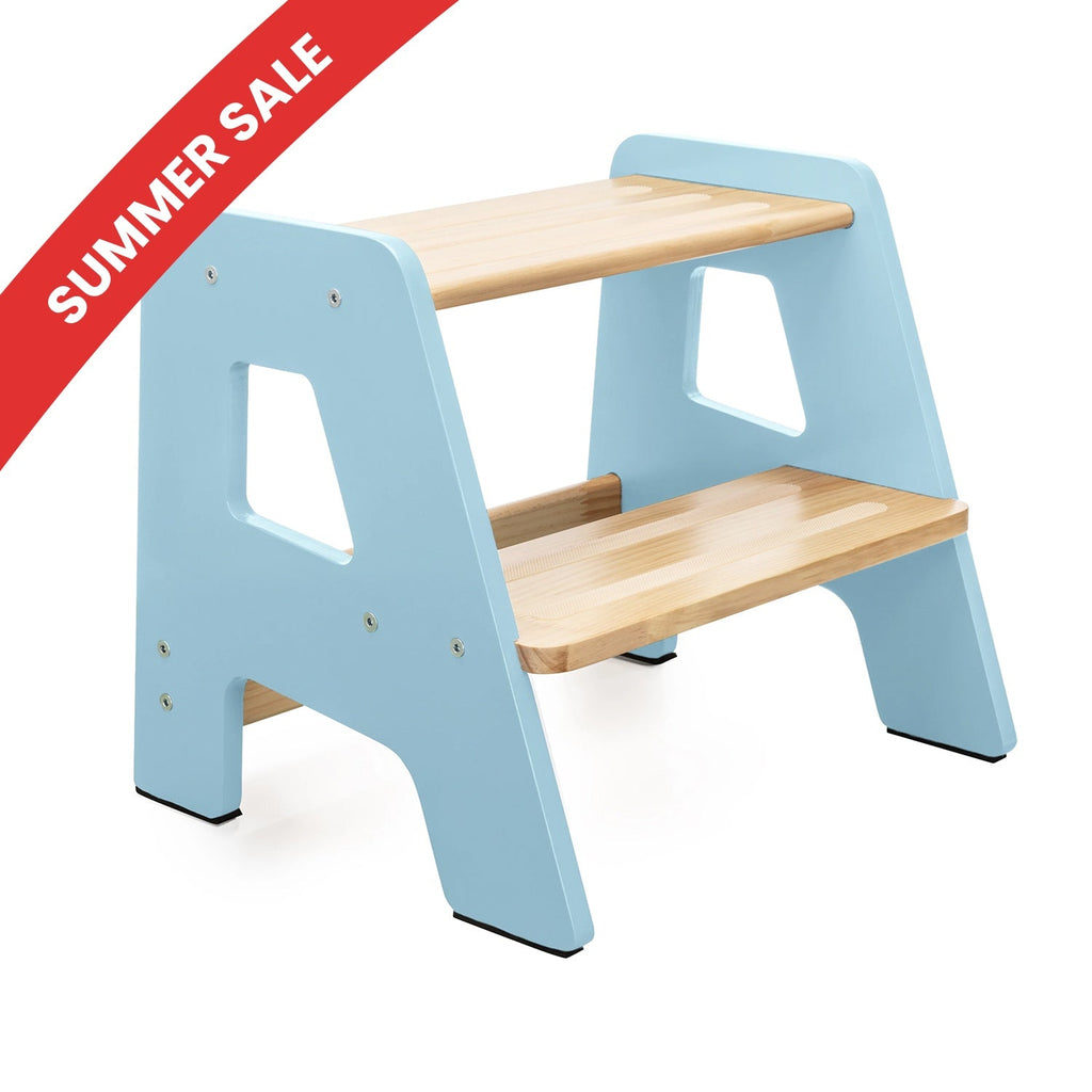 2-Step Wooden Stool for Toddlers(Step Stool for Children Ages 2+)